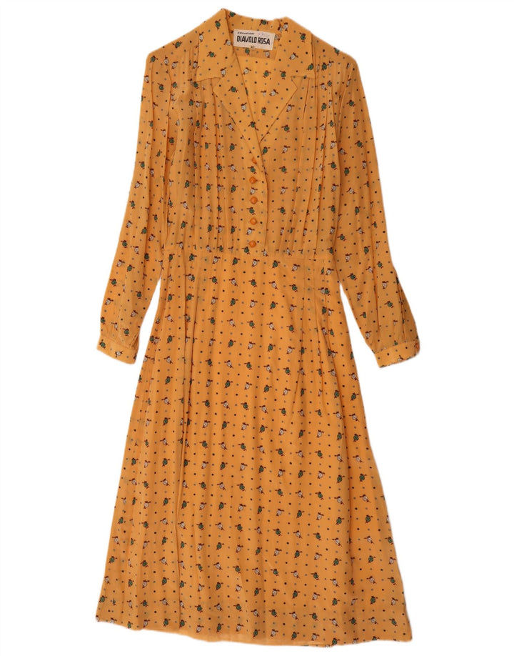 Diavolo Rosa Γυναικείο Maxi Πουκάμισο πουλόβερ Φόρεμα IT 42 Medium Yellow Floral
