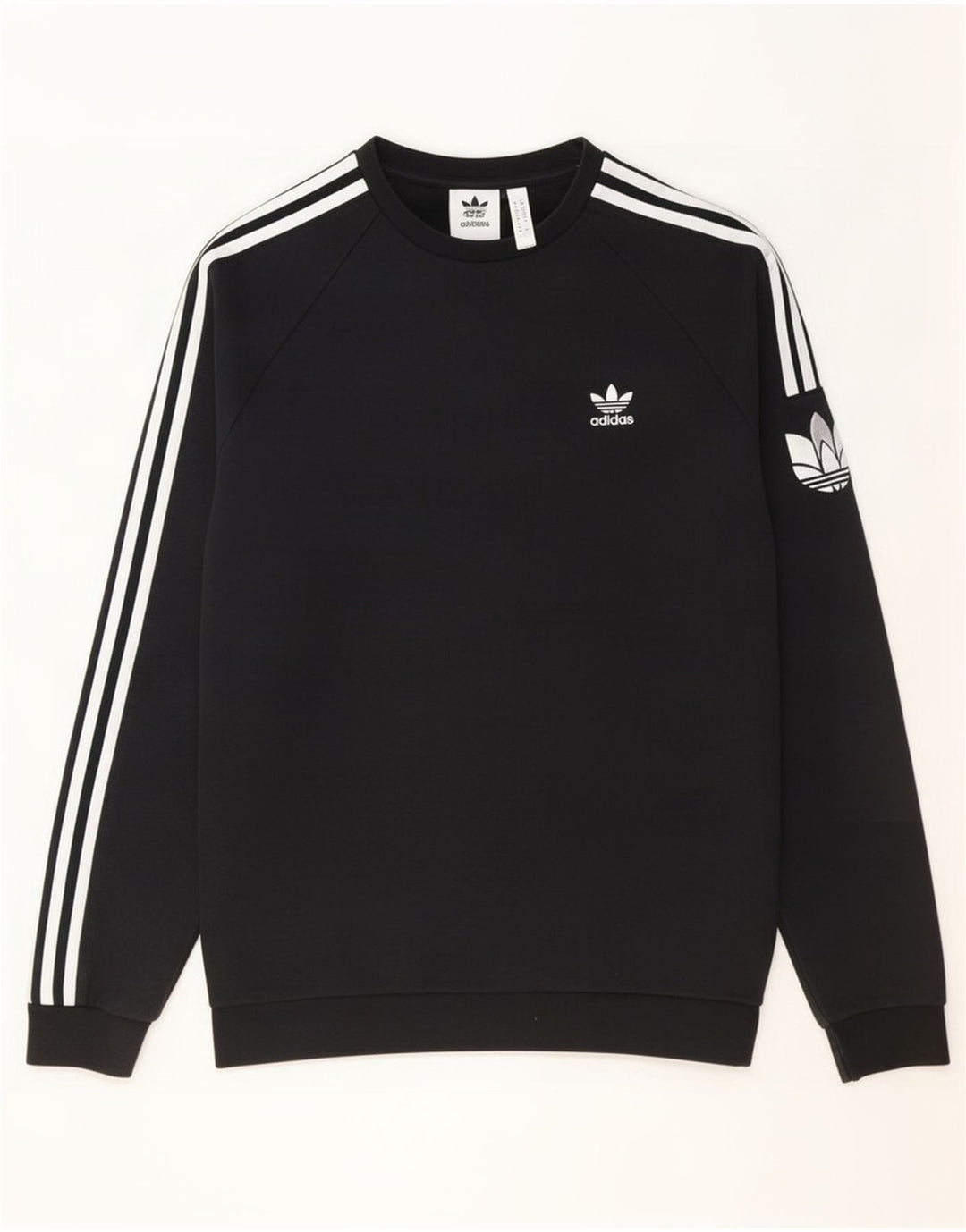 Ανδρικό γραφικό φούτερ Adidas, μεσαίο μαύρο βαμβακερό