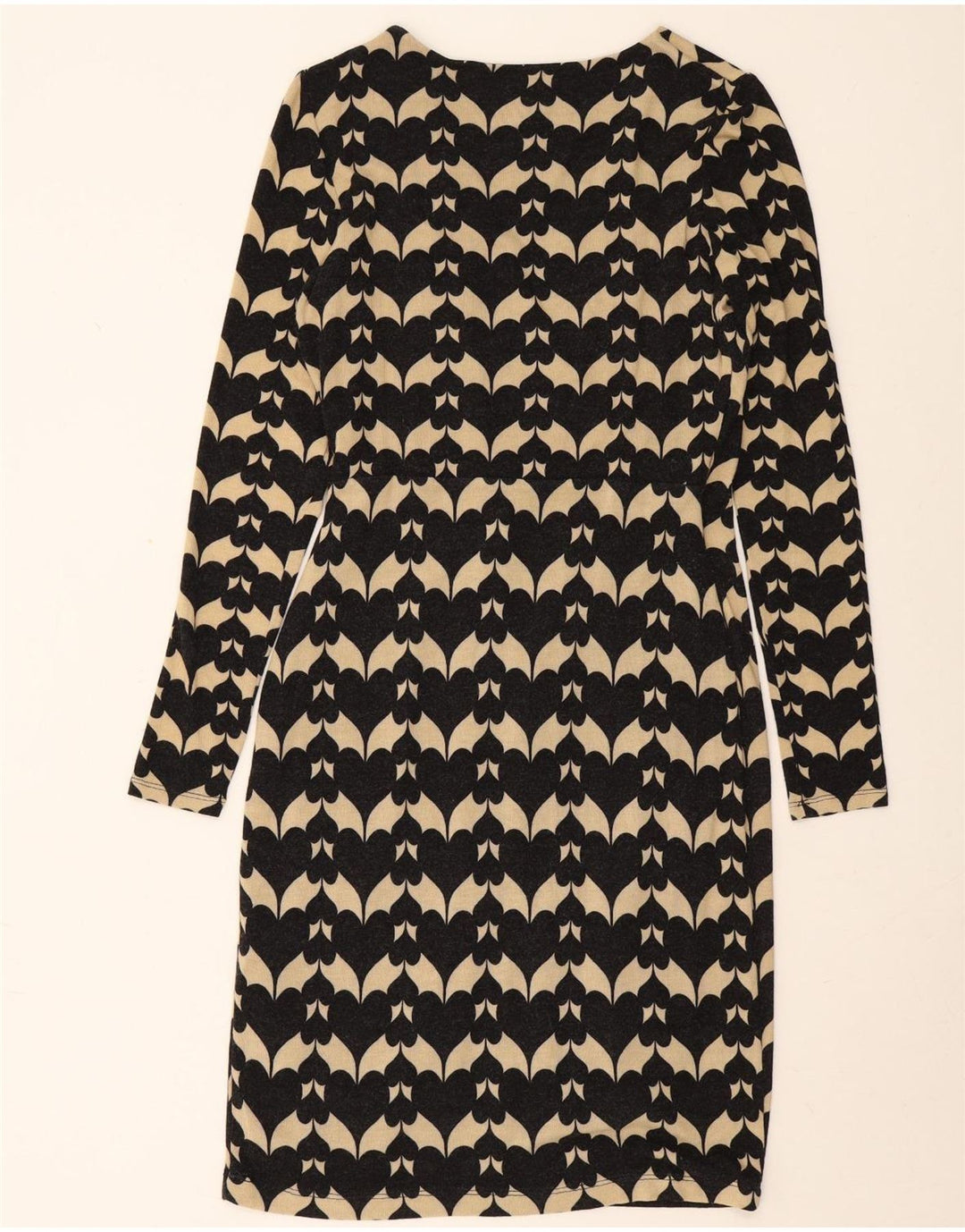 Phase Eight Γυναικείο μακρυμάνικο φόρεμα UK 12 Medium Black Geometric