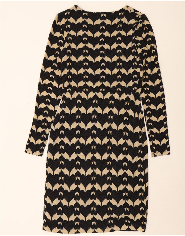 Phase Eight Γυναικείο μακρυμάνικο φόρεμα UK 12 Medium Black Geometric