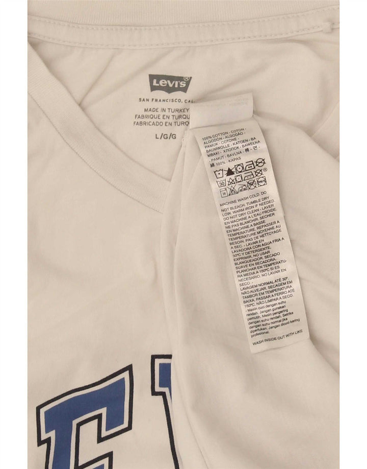 Ανδρικό γραφικό T-Shirt Levi's Top μεγάλο λευκό βαμβακερό