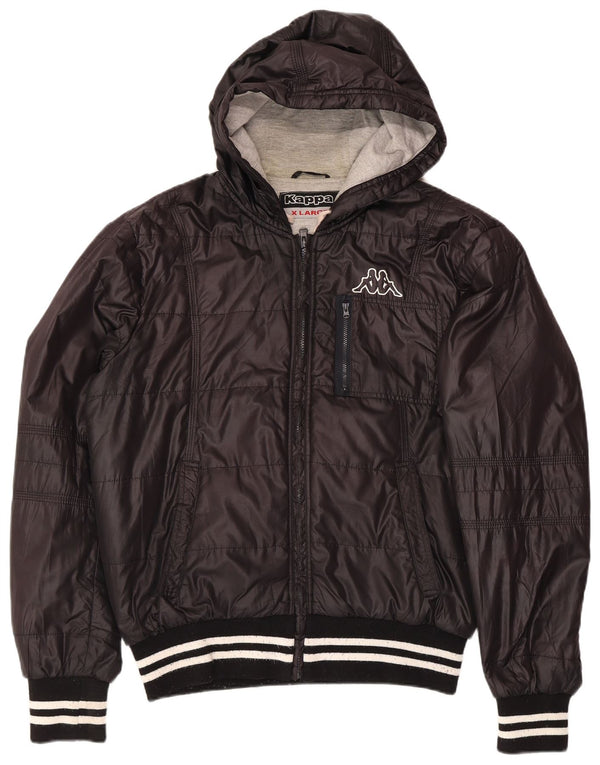 Kappa Ανδρικό μπουφάν με κουκούλα UK 42 XL Μαύρο πολυεστέρα