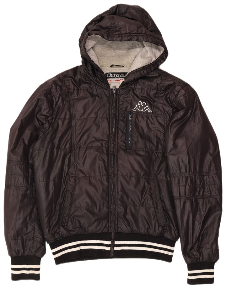 Kappa Ανδρικό μπουφάν με κουκούλα UK 42 XL Μαύρο πολυεστέρα