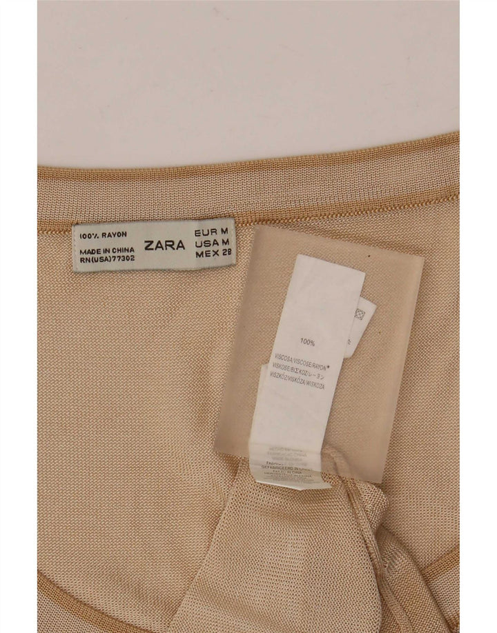 Zara Γυναικείο Γιλέκο Τοπ UK 12 μεσαία μπεζ βισκόζη