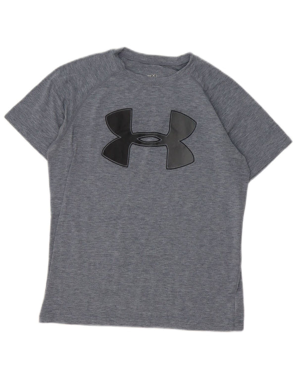 Under Armour Boys Graphic T-Shirt Top 9-10 Years Medium Grey Flecked