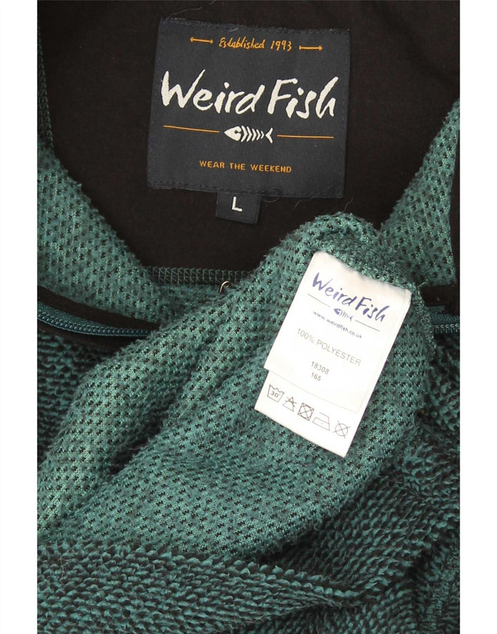 Weird Fish Mens Fleece Jacket UK 40 Large Green Polyester