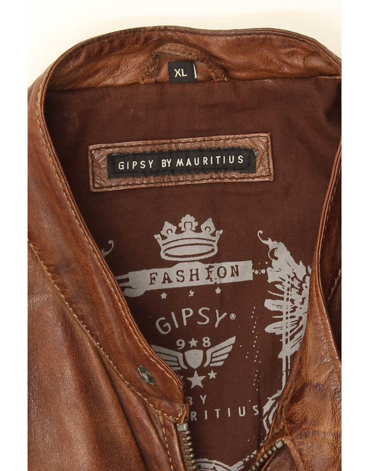 Gipsy Ανδρικό Δερμάτινο Μπουφάν UK 42 XL Καφέ