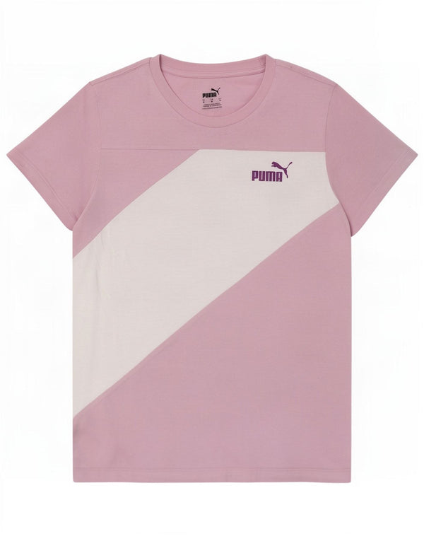 Puma Γυναικείο T-Shirt Top UK 12 Medium Pink Colourblock