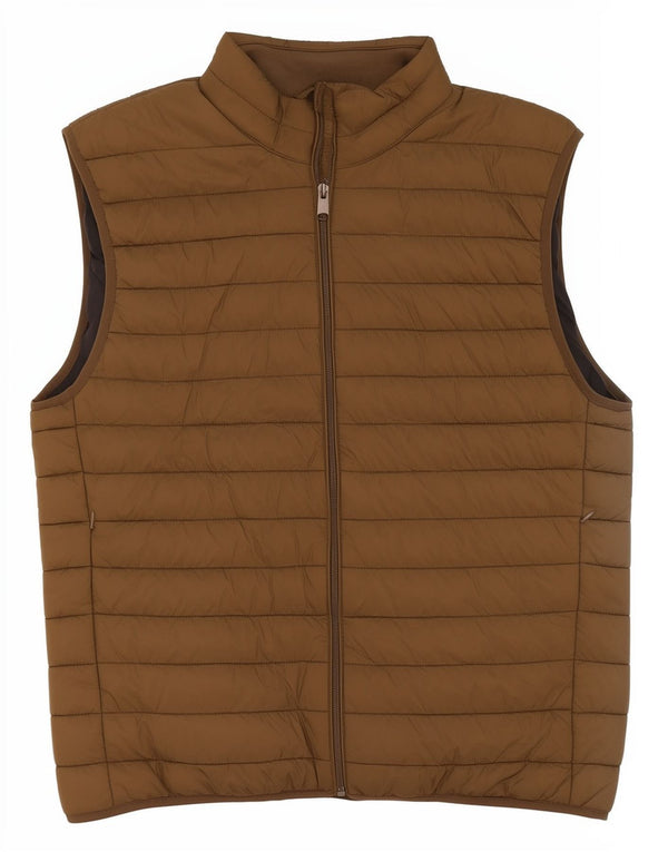 Zara Mens Padded Gilet UK 40 Large Khaki Polyester