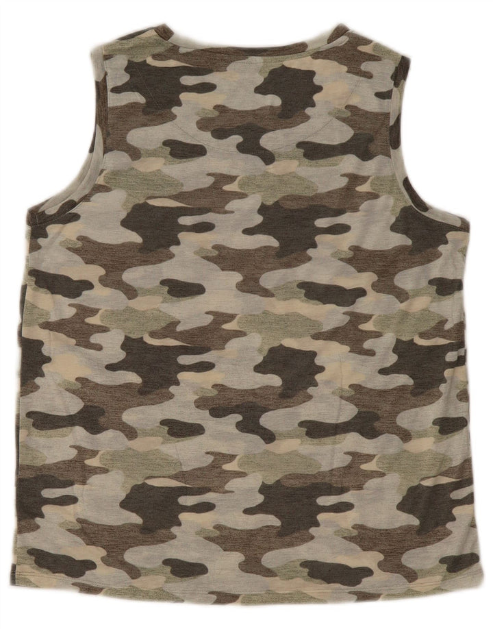MARKS & SPENCER Γυναικείο φανελάκι UK 10 Small Khaki Camouflage Polyester