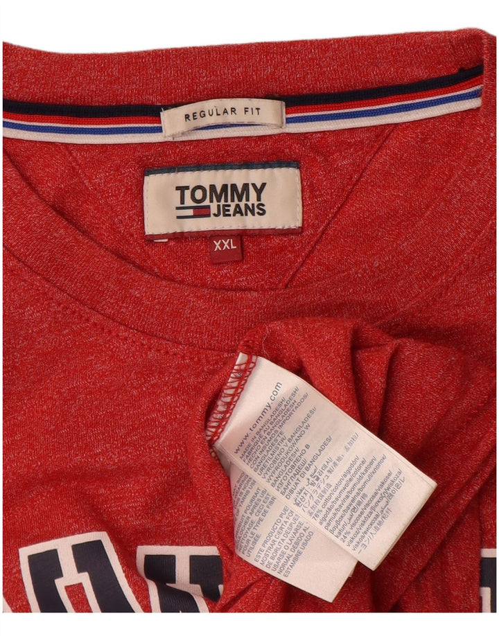 Tommy Hilfiger ανδρική κανονική εφαρμογή με γραφικό μακρυμάνικο μπλουζάκι 2XL με κόκκινα φουσκώματα