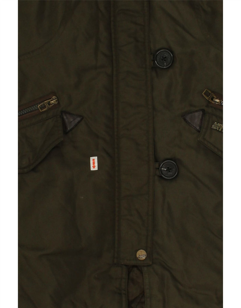MISS SIXTY Womens Hooded Waxed Cotton Jacket UK 40 Large Green Nylon Vintage Miss Sixty and Second-Hand Miss Sixty from Messina Hembry 