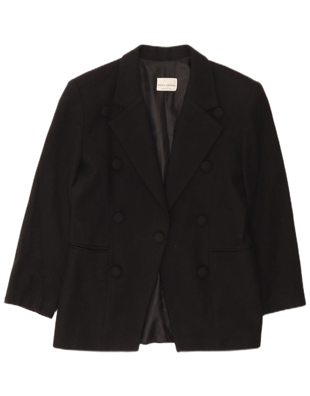 Vintage γυναικείο σακάκι 1 κουμπιού Blazer UK 14 μεσαίο μαύρο μαλλί
