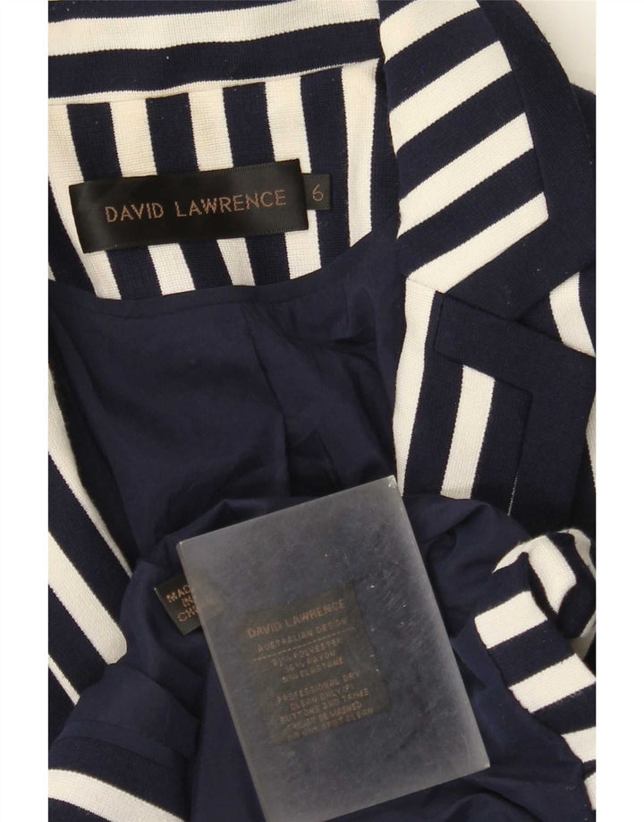 David Lawrence Γυναικείο Μπλέιζερ Μπουφάν US 6 Medium Navy Blue ριγέ