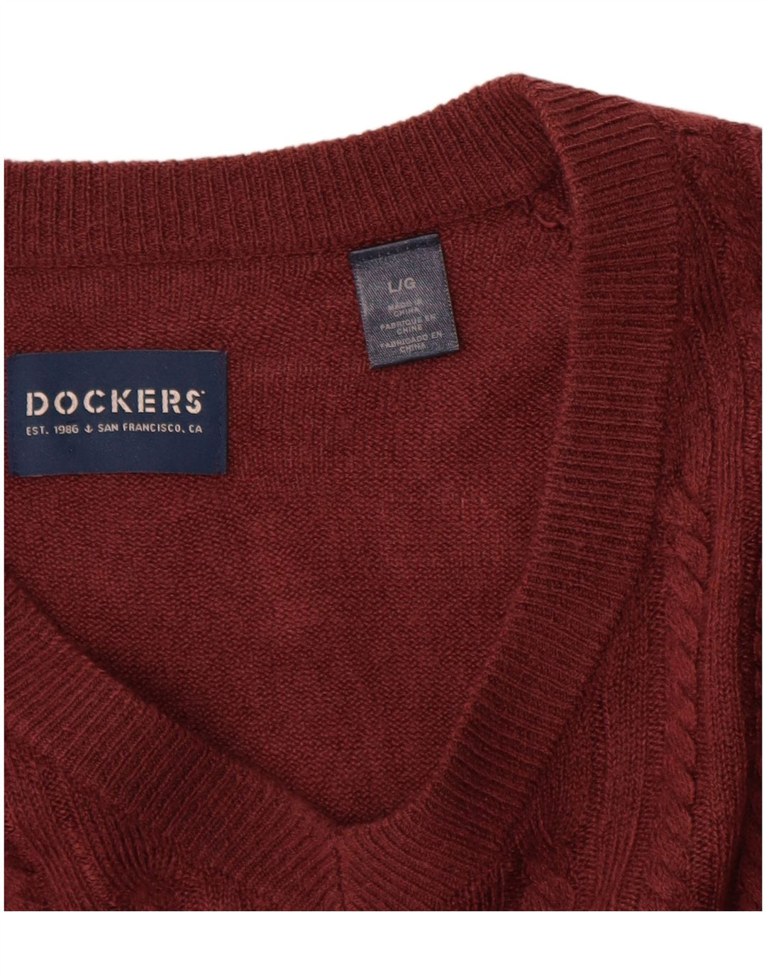 Dockers Ανδρικό πουλόβερ με λαιμόκοψη με λαιμόκοψη μεγάλο ακρυλικό καφέ