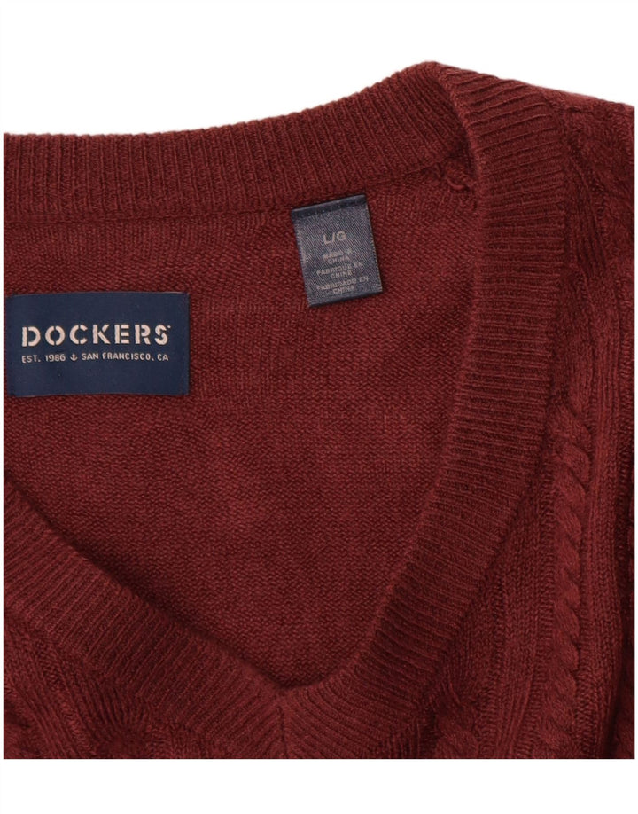 Dockers Ανδρικό πουλόβερ με λαιμόκοψη με λαιμόκοψη μεγάλο ακρυλικό καφέ
