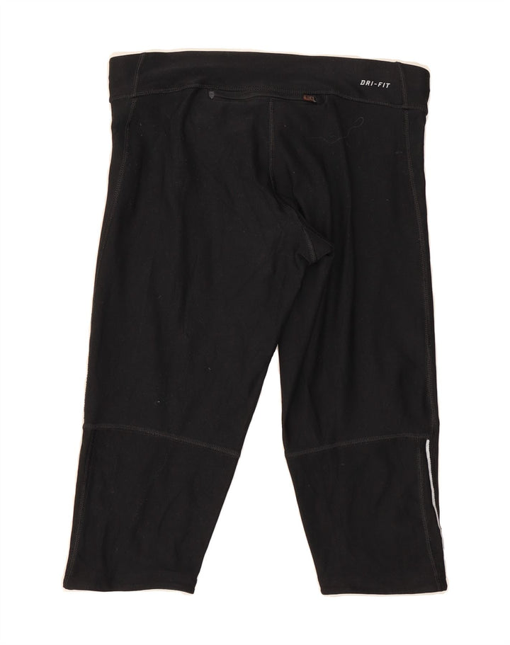 NIKE Womens Dri Fit Capri Tracksuit Trousers UK 10 Small Black Polyester Vintage Nike and Second-Hand Nike from Messina Hembry 