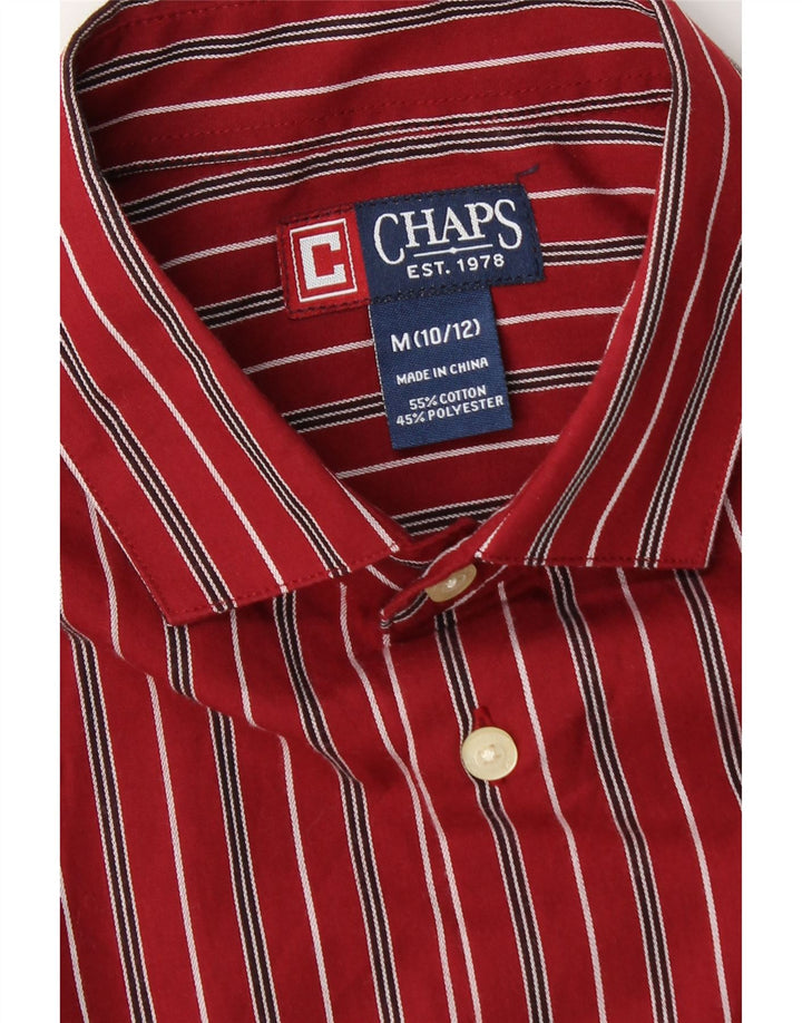 Μπλουζάκι Chaps Boys 10-11 Years Medium Burgundy Ριγέ Βαμβακερό