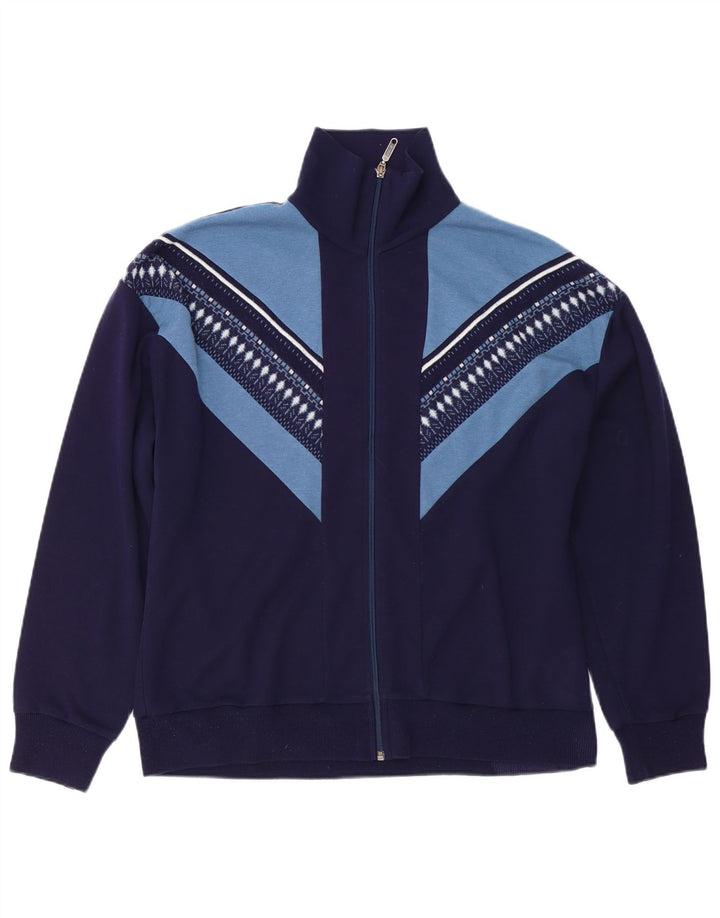 Vintage ανδρική αθλητική φόρμα Top Jacket Large Navy Blue Colourblock