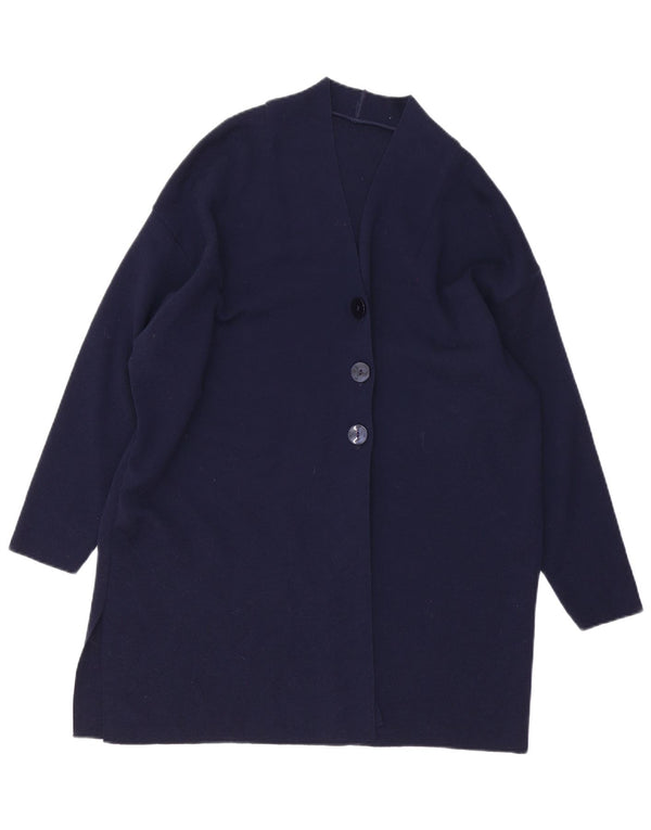 Marks & Spencer Γυναικείο πουλόβερ Longline Cardigan UK 12 Medium Navy Blue