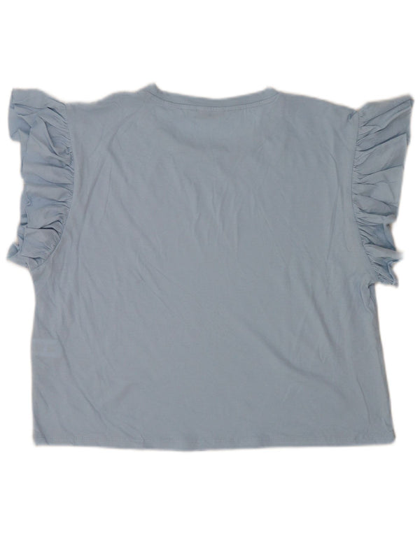 Zara Γυναικεία Μπλούζα Τοπ UK 14 Medium Blue Cotton