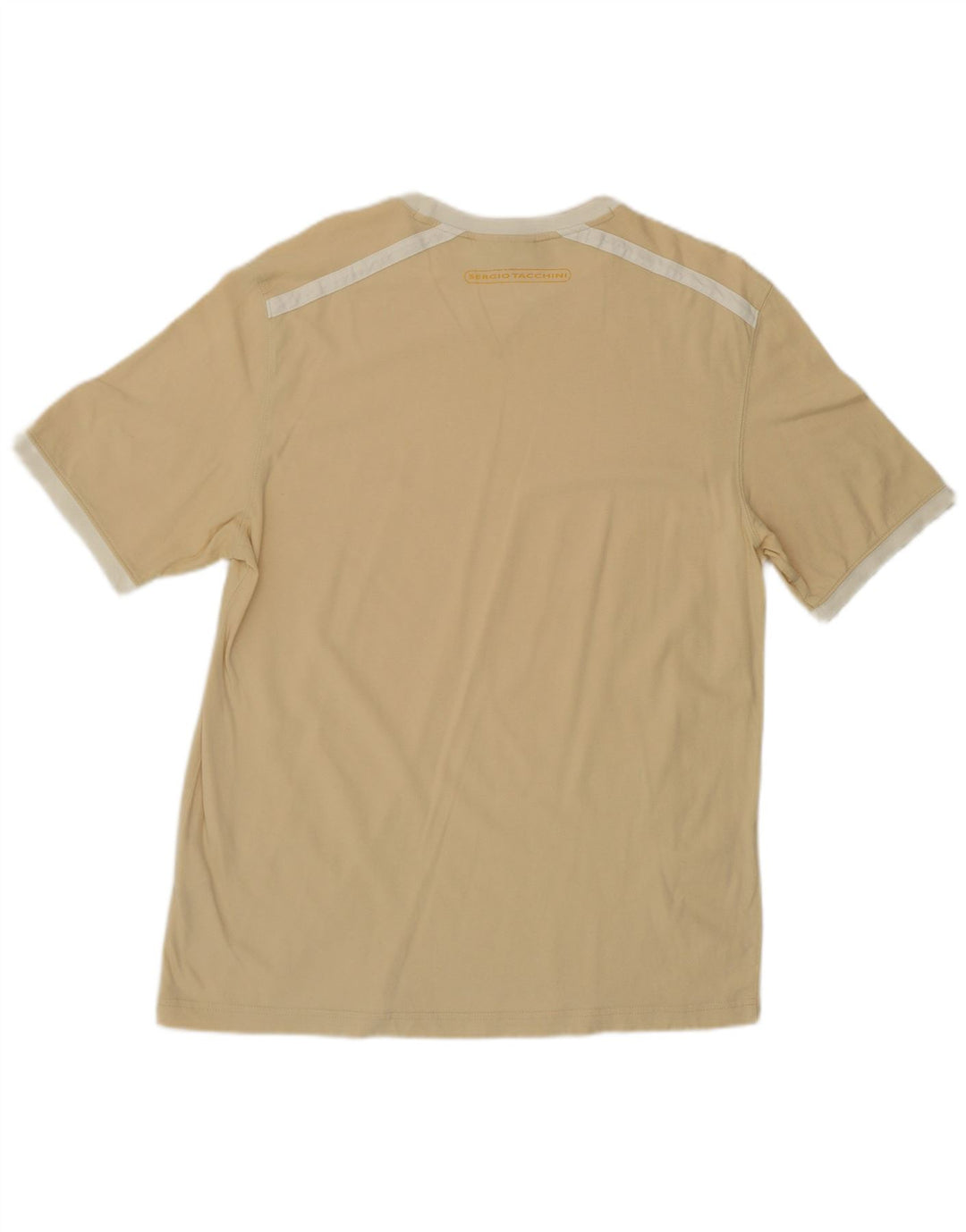 Sergio Tacchini Ανδρικό T-Shirt Top μεγάλο μπεζ βαμβακερό