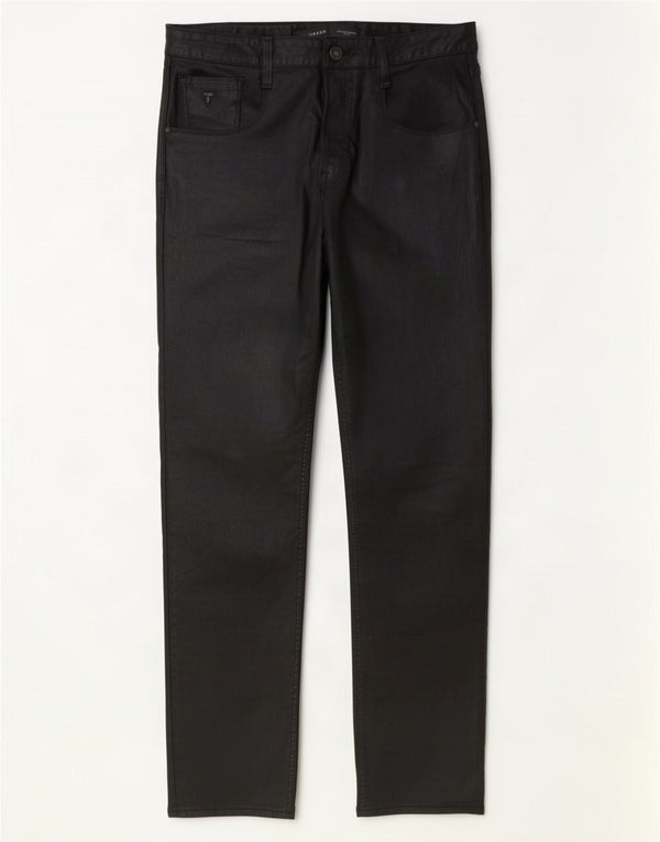 Guess Mens Slim Straight Casual Παντελόνι W34 L34 Μαύρο Βαμβακερό
