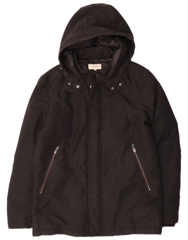 Ανδρικό μπουφάν με κουκούλα Reiss UK 42 XL μαύρο πολυεστέρα