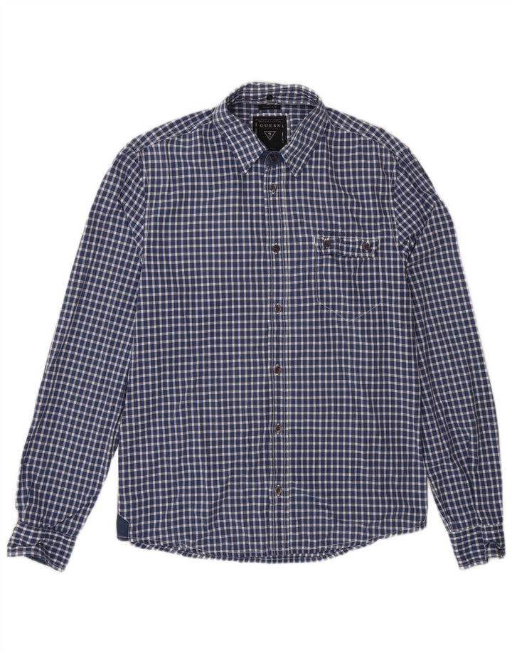 Ανδρικό πουκάμισο Guess Slim Fit Medium Blue Gingham