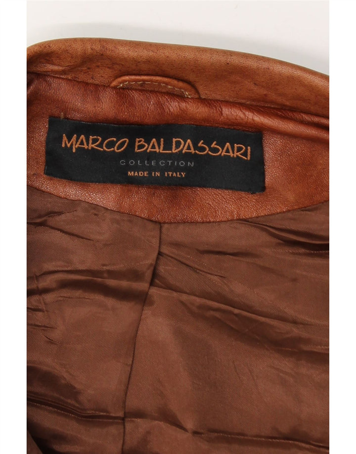 MARCO BALDASSARI Ανδρικό Δερμάτινο Μπουφάν UK 42 XL Καφέ