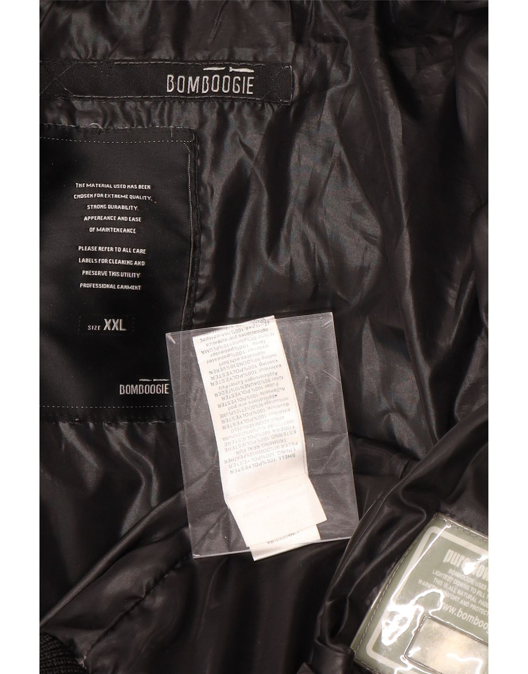 BOMBOOGIE Ανδρικό μπουφάν με κουκούλα UK 44 2XL μαύρο πολυεστέρα