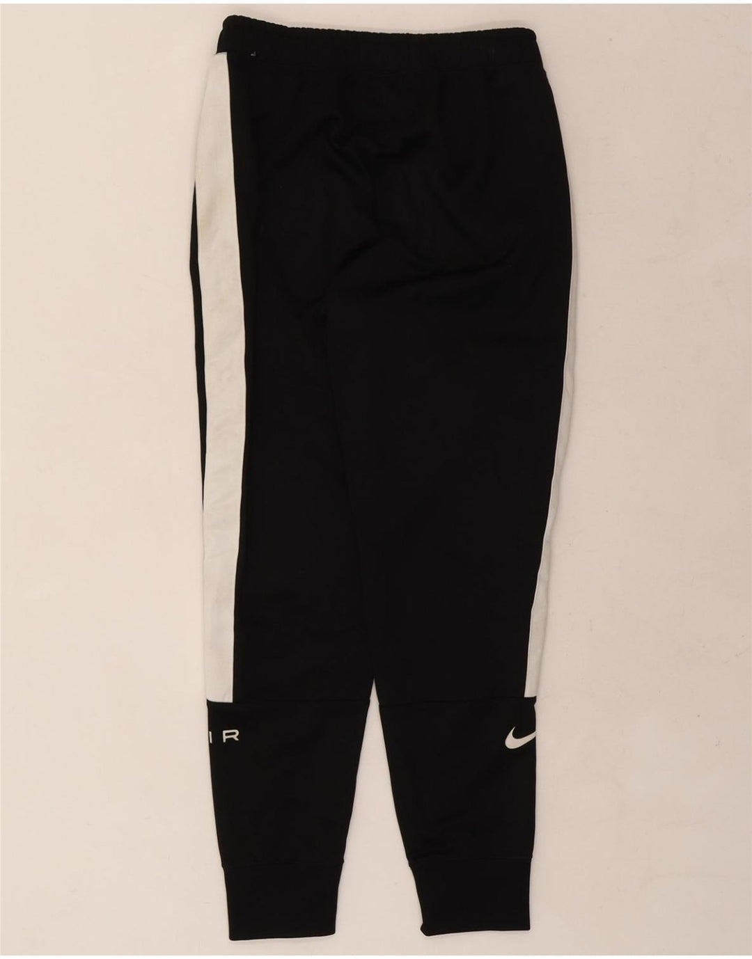NIKE Mens Tracksuit Trousers Joggers Small Black Colourblock Polyester