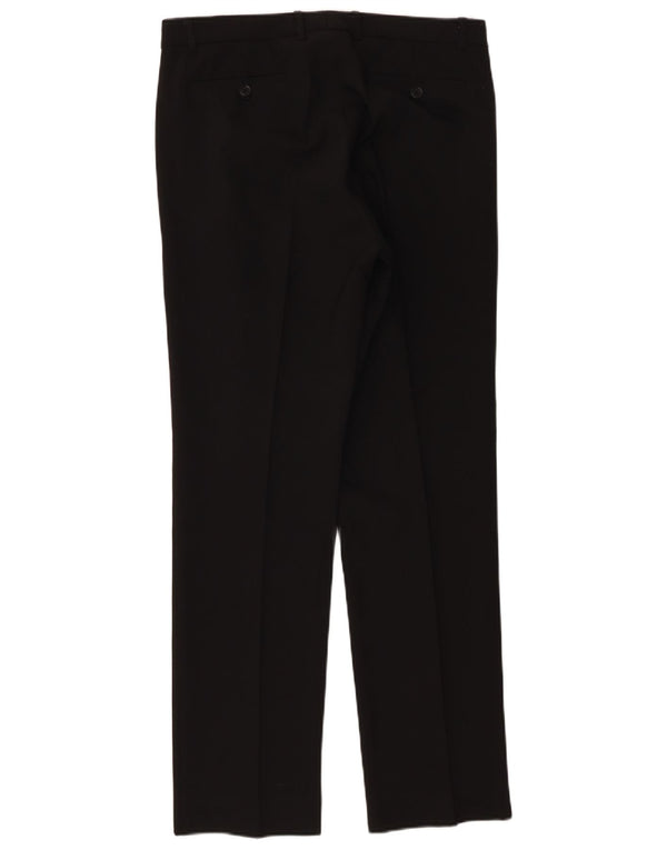 Stefanel Womens Straight Suit Trousers EU 50 3XL W32 L31 Black Polyester