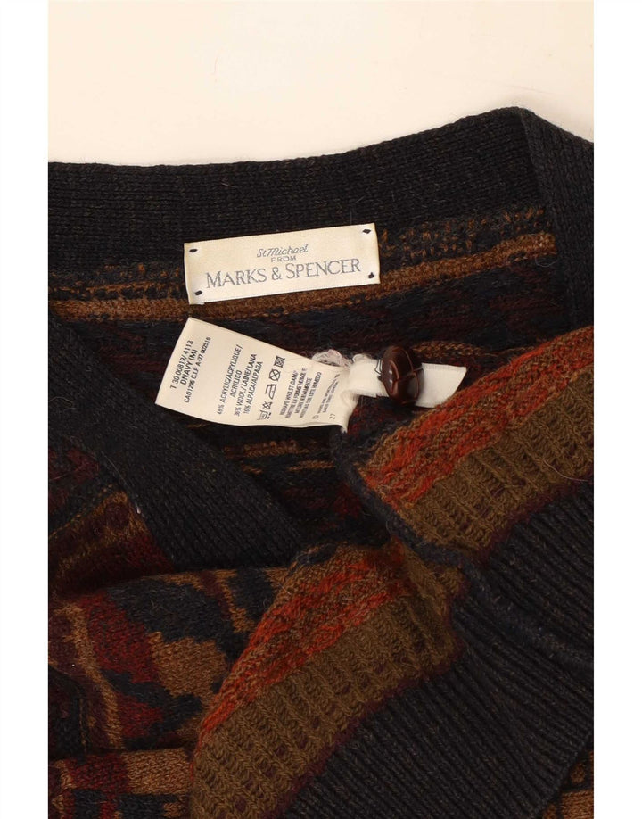 Marks & Spencer Ανδρικό πουλόβερ St. Michael Cardigan Μεσαίο καφέ γεωμετρικό