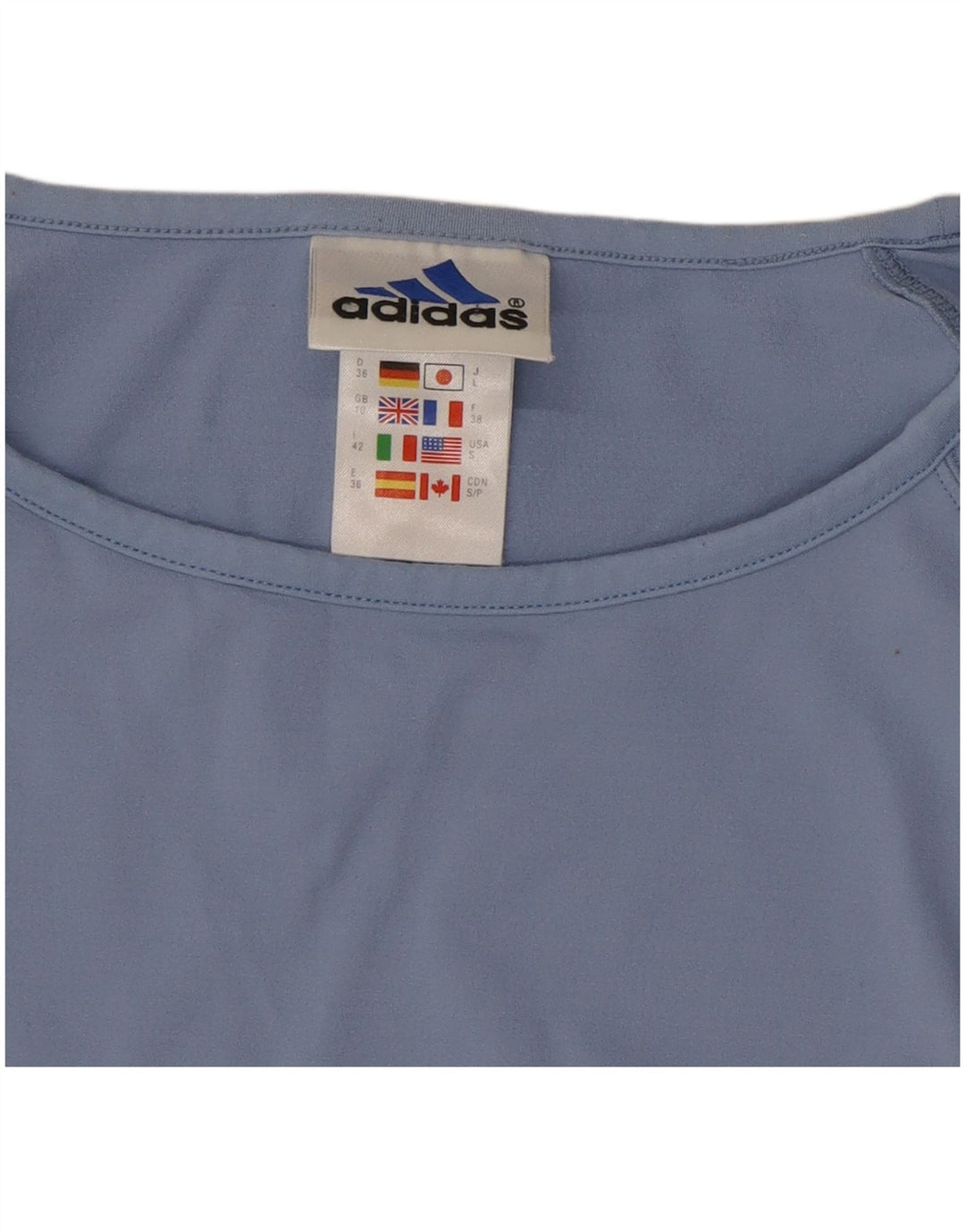 Adidas Γυναικείο T-Shirt Top UK 10 Small Blue Polyester