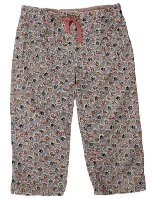 BODEN Girls Straight Casual Trousers 9-10 Years W24 L15 Blue Floral Cotton