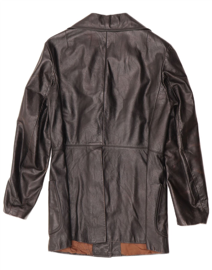 Vintage Γυναικείο Δερμάτινο Μπουφάν UK 10 Small Black Leather