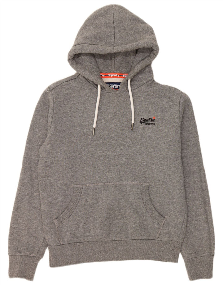 Superdry Ανδρική κουκούλα, μεσαίο γκρι βαμβακερό