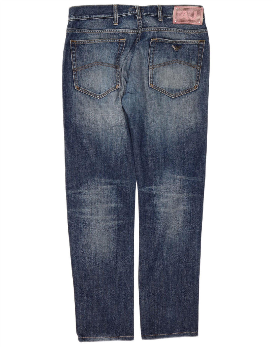 Armani Mens Distressed Slim Jeans W34 L30 Blue Cotton