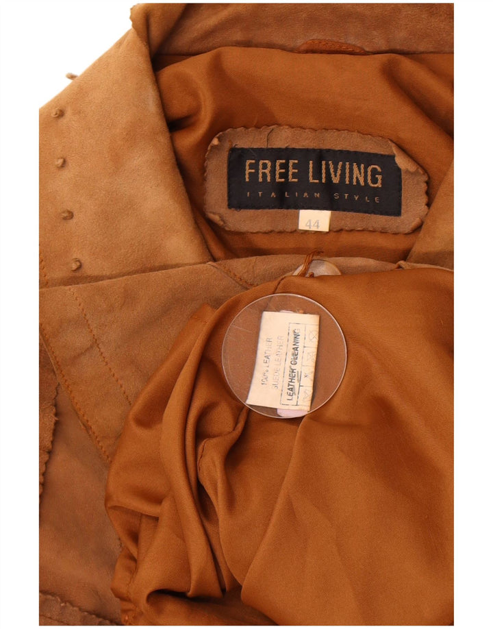 Vintage Γυναικείο Suede Jacket IT 44 Medium Beige Leather