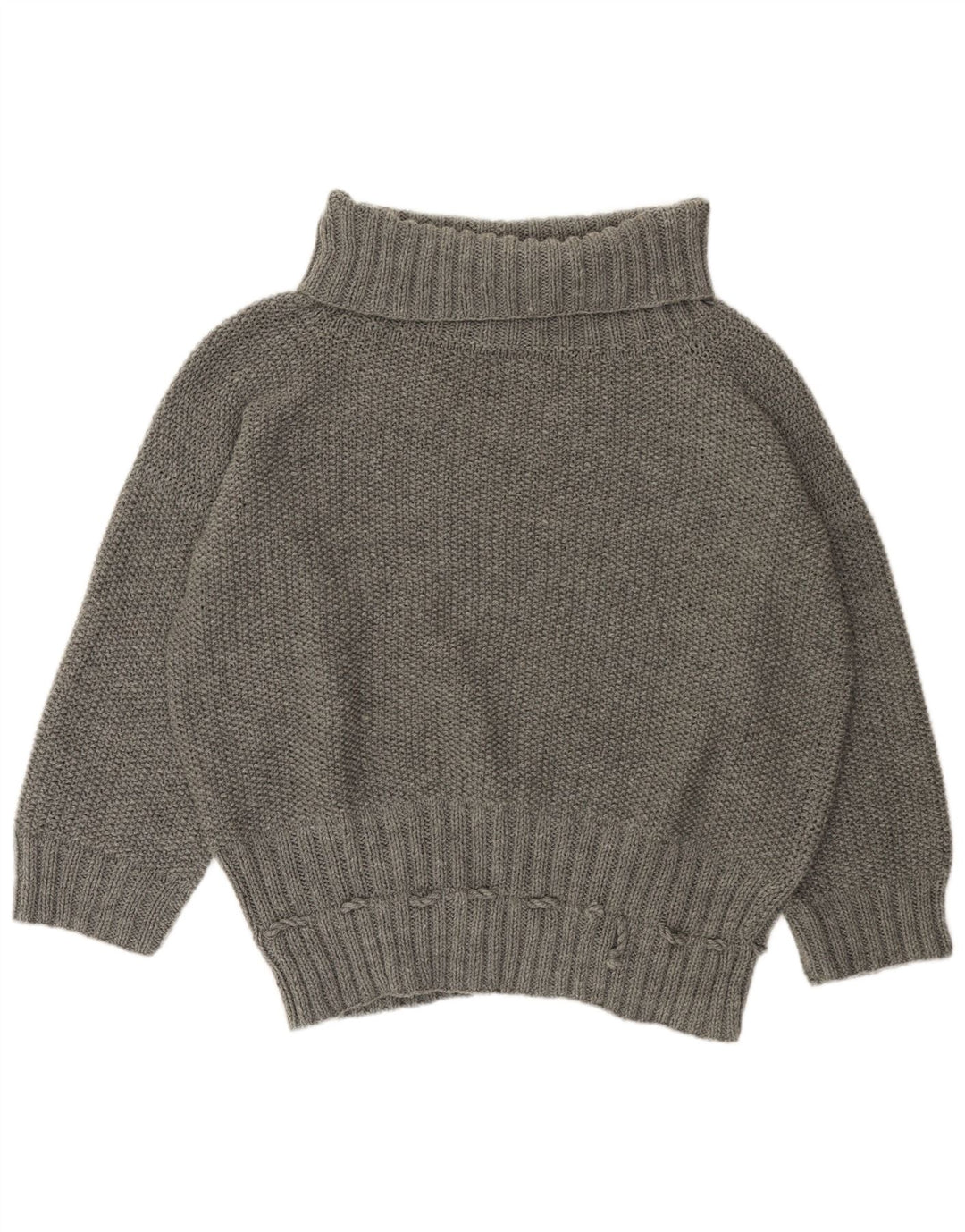 VINTAGE Γυναικείο πουλόβερ με ρολό λαιμόκοψη UK 22 3XL Γκρι