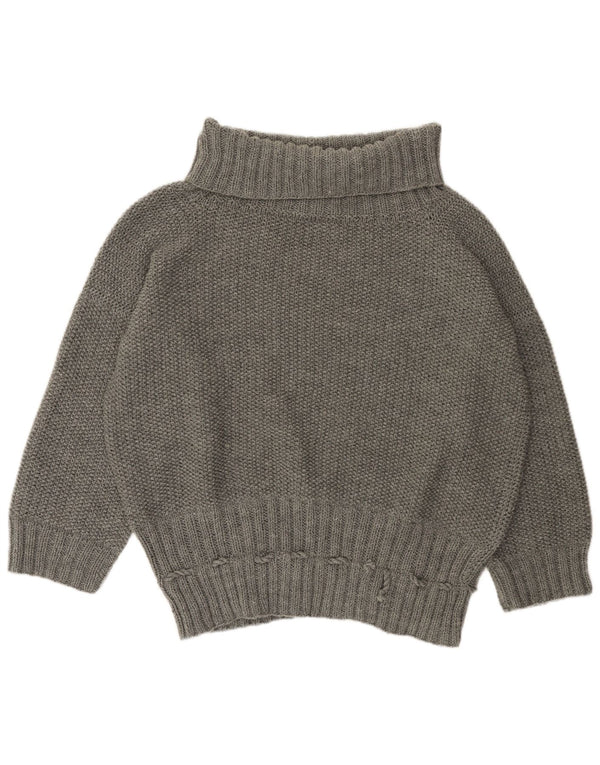 VINTAGE Γυναικείο πουλόβερ με ρολό λαιμόκοψη UK 22 3XL Γκρι