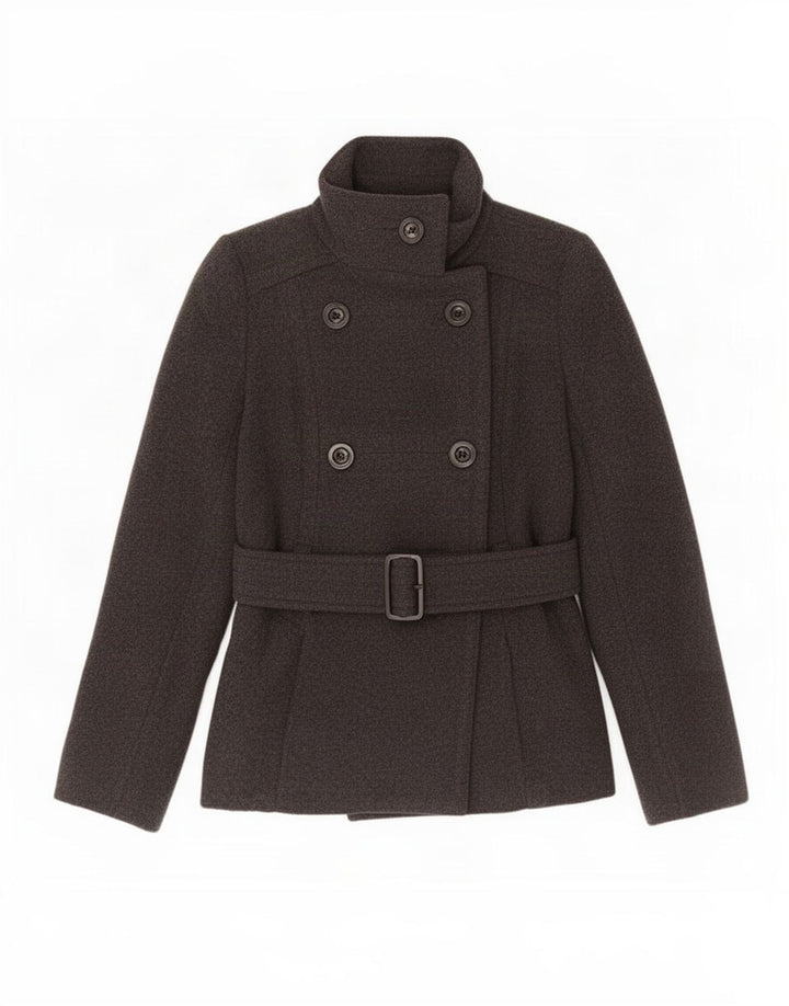 Zara Γυναικείο Παλτό μπιζελιού UK 6 XS Γκρι μαλλί