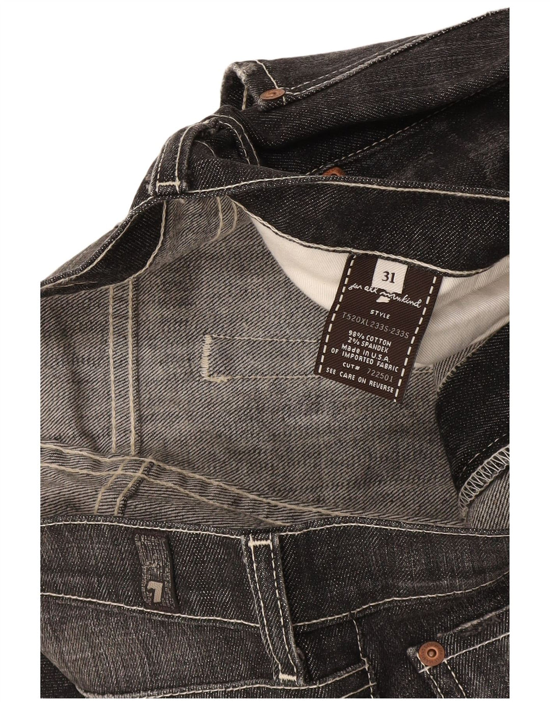 Γκρι βαμβακερό 7 For All Mankind Womens Bootcut Jeans W31 L36