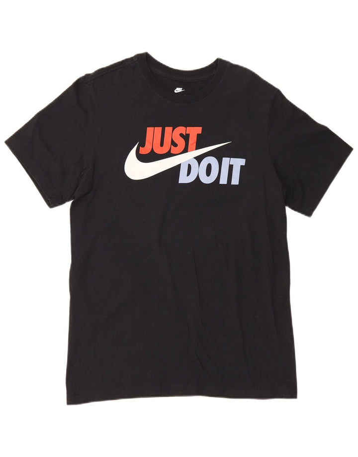 Ανδρικό γραφικό μπλουζάκι Nike, μικρό μαύρο βαμβακερό