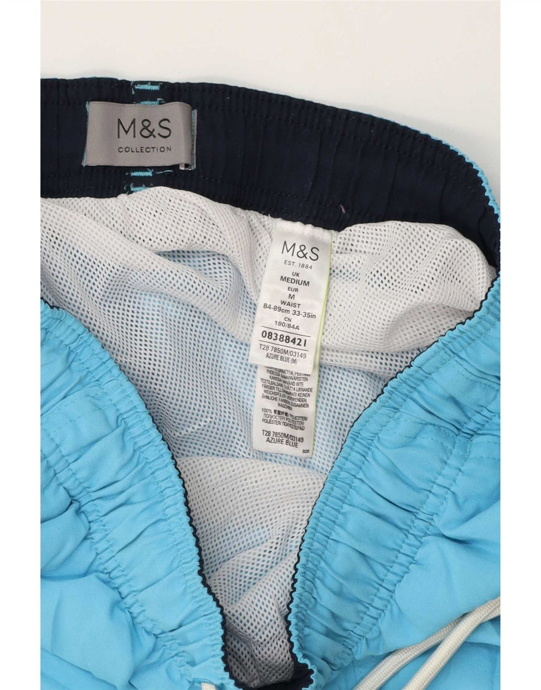 Ανδρικό σορτς κολύμβησης Marks & Spencer με μεσαίο μπλε πολυεστέρα