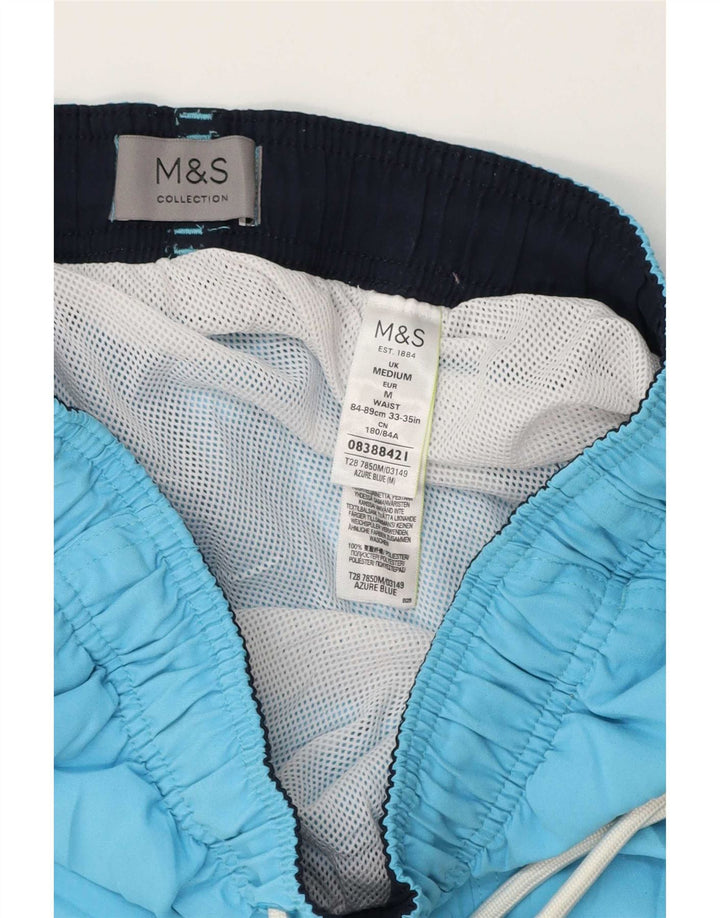 Ανδρικό σορτς κολύμβησης Marks & Spencer με μεσαίο μπλε πολυεστέρα