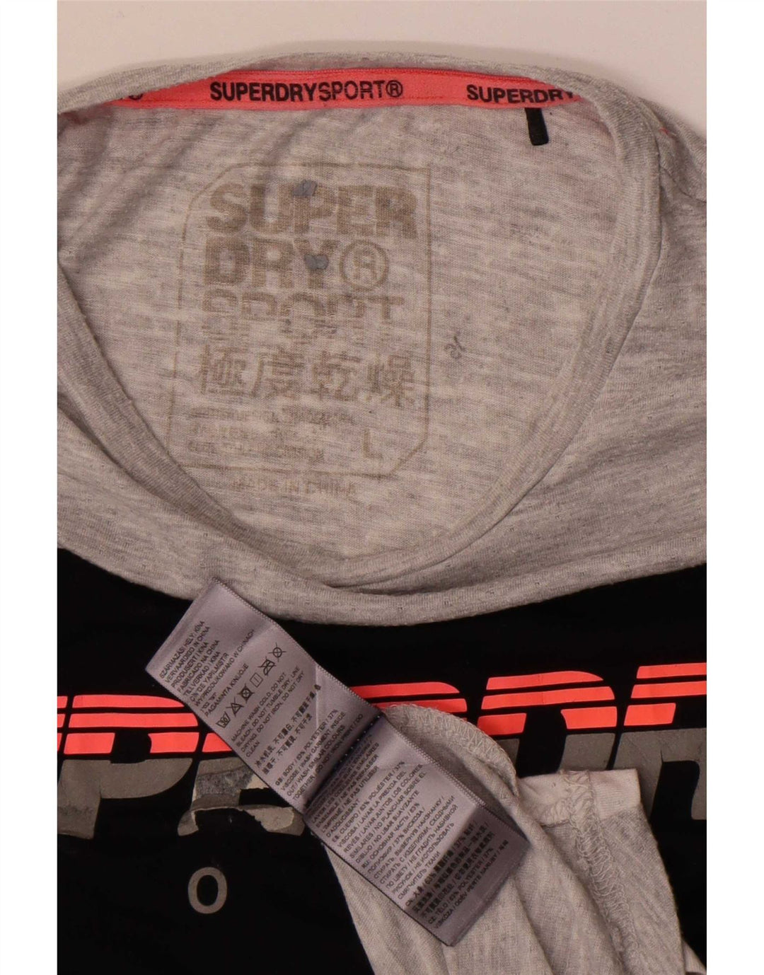 Ανδρικό γραφικό μπλουζάκι Superdry Top Large Grey Colourblock Πολυεστέρας
