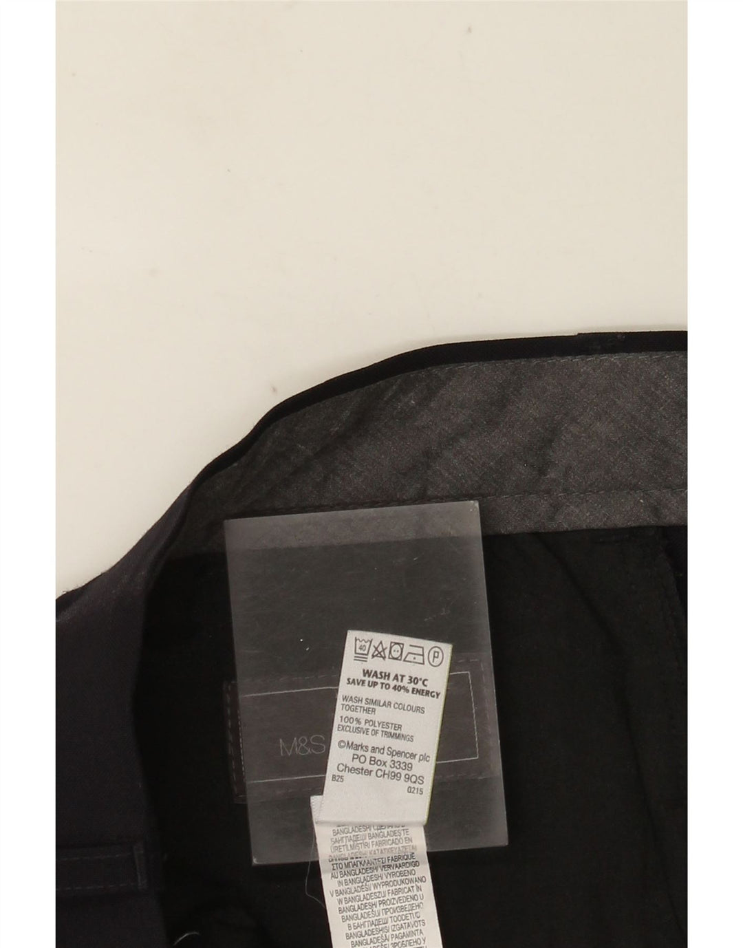 MARKS & SPENCER Ανδρικό παντελόνι με κανονική εφαρμογή W36 L33 Navy Blue Polyester