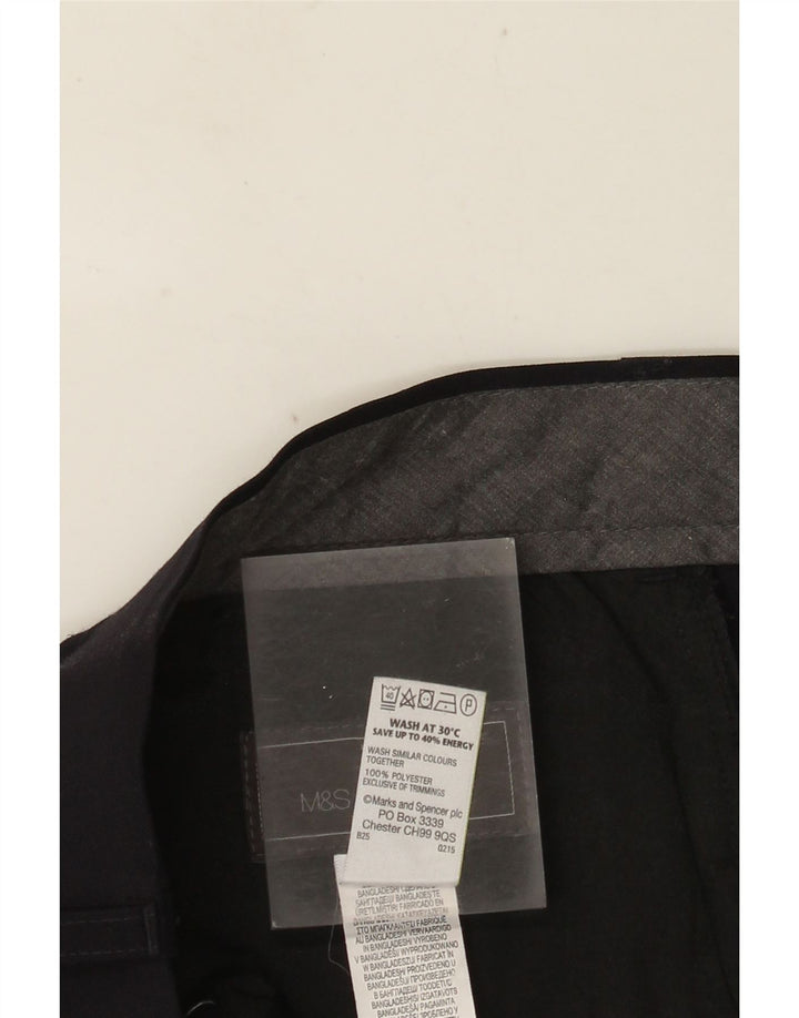 MARKS & SPENCER Ανδρικό παντελόνι με κανονική εφαρμογή W36 L33 Navy Blue Polyester